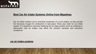 Best Car Air Intake Systems Online from Mypafway