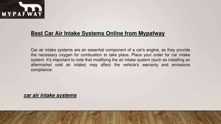 best car air intake systems online from mypafway