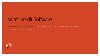 Micro credit Software