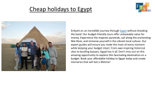 Cheap holidays to Egypt