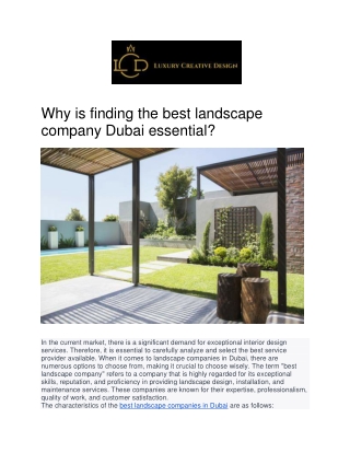 Why is finding the best landscape company Dubai essential-compressed