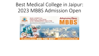 Best Medical College in Jaipur 2023 MBBS Admission Open