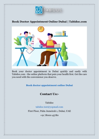 Book Doctor Appointment Online Dubai | Tabidoc.com