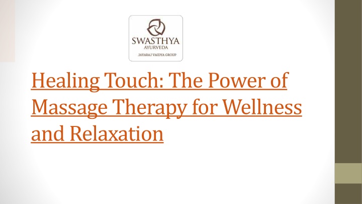 healing touch the power of massage therapy