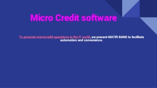 Micro credit Software