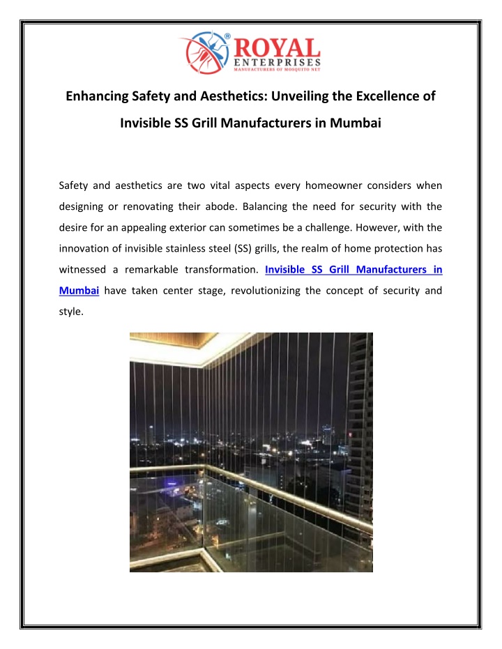 enhancing safety and aesthetics unveiling