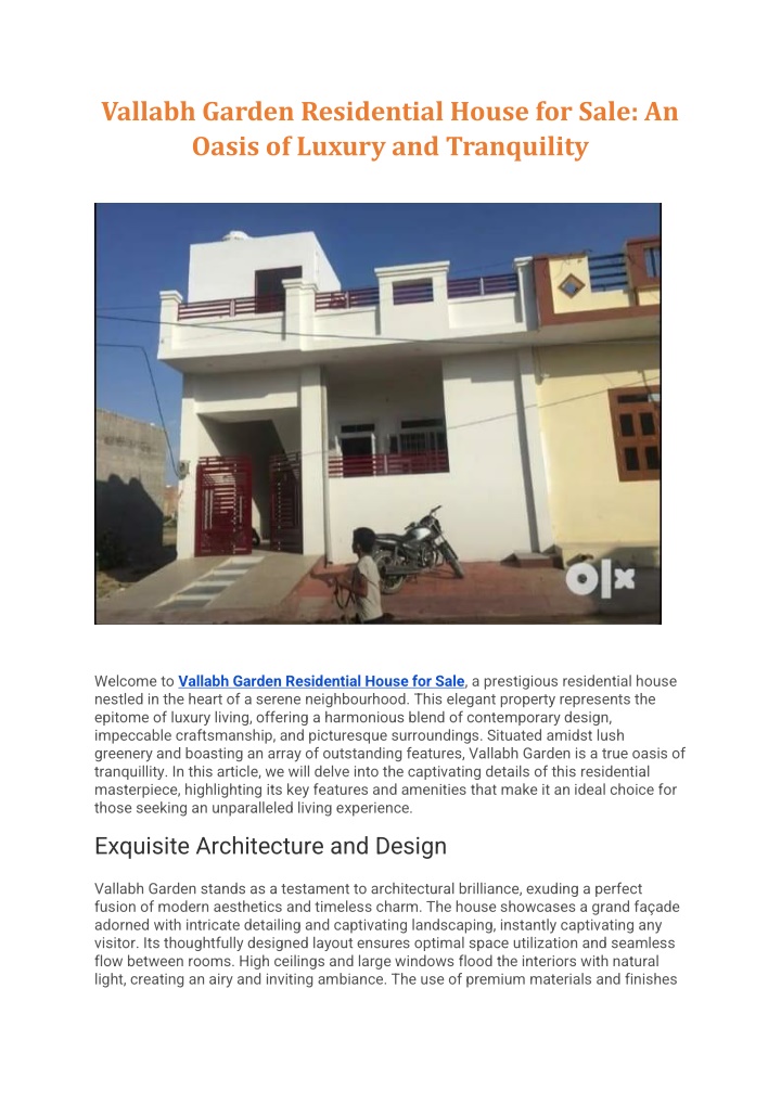 vallabh garden residential house for sale