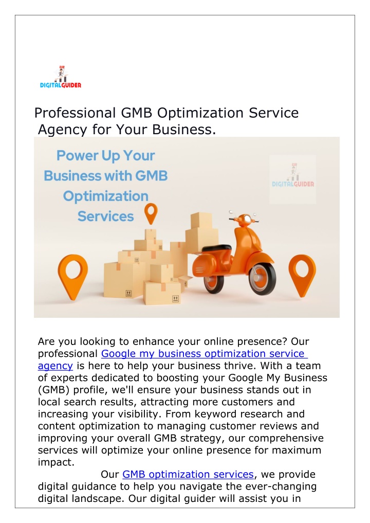 professional gmb optimization service agency