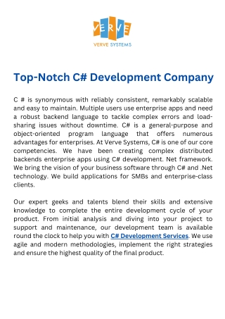 Top-Notch C# Development Company | Hire C# Developer