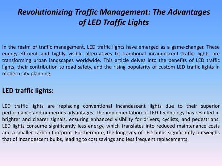 revolutionizing traffic management the advantages
