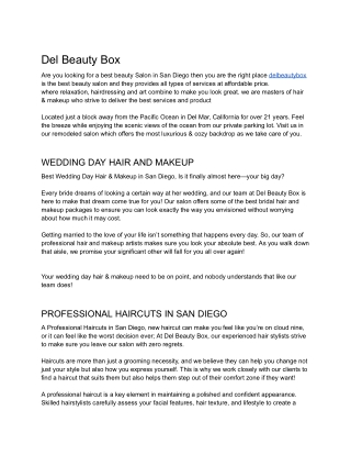 Best unisex salon in San Diego