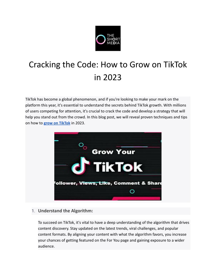 cracking the code how to grow on tiktok in 2023
