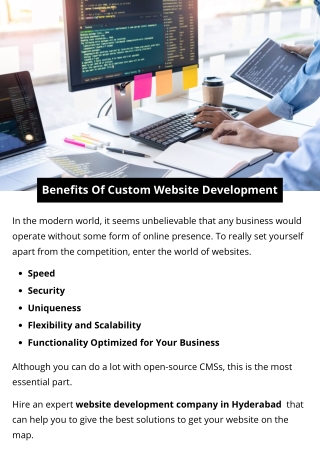 benefits of custom website development