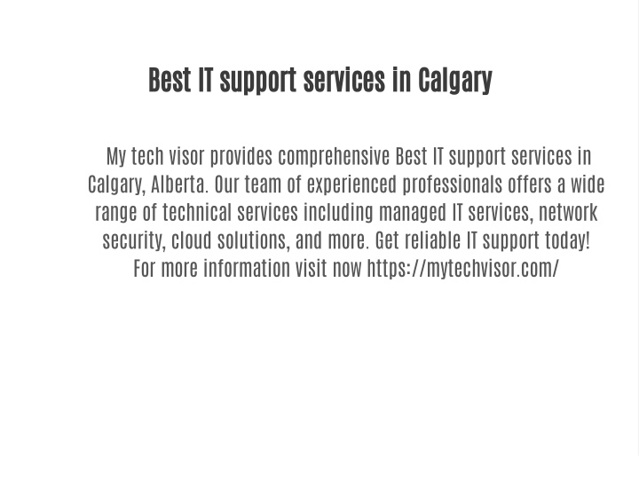 best it support services in calgary