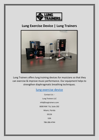 lung exercise device lung trainers