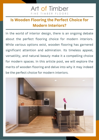 Is Wooden Flooring the Perfect Choice for Modern Interiors?