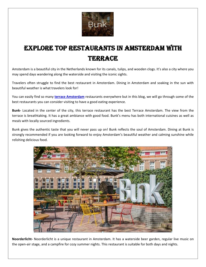 explore top restaurants in amsterdam with explore