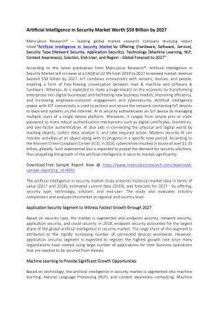 artificial intelligence in security market worth