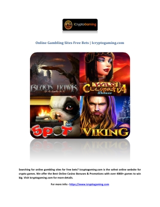 online gambling sites free bets icryptogaming com