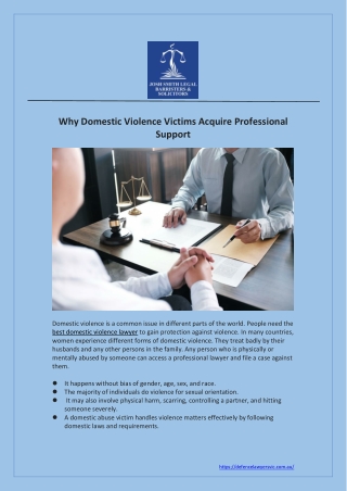 Why Domestic Violence Victims Acquire Professional Support