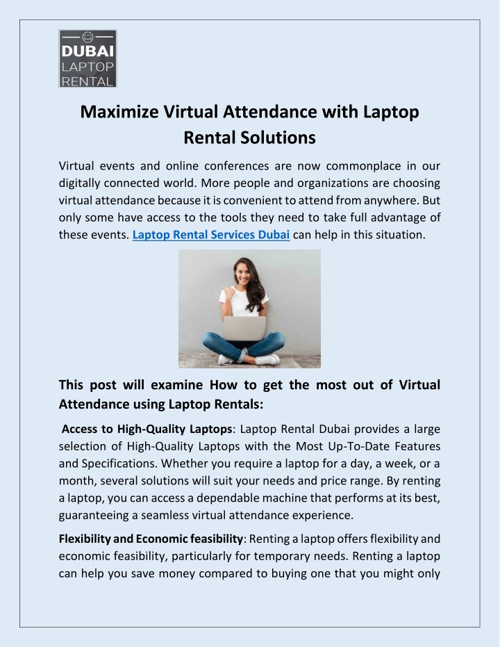 maximize virtual attendance with laptop rental