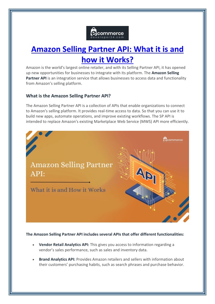 amazon selling partner api what