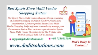 Sports Store Multi Vendor Script - DOD IT SOLUTIONS