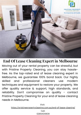 End Of Lease Cleaning Expert in Melbourne