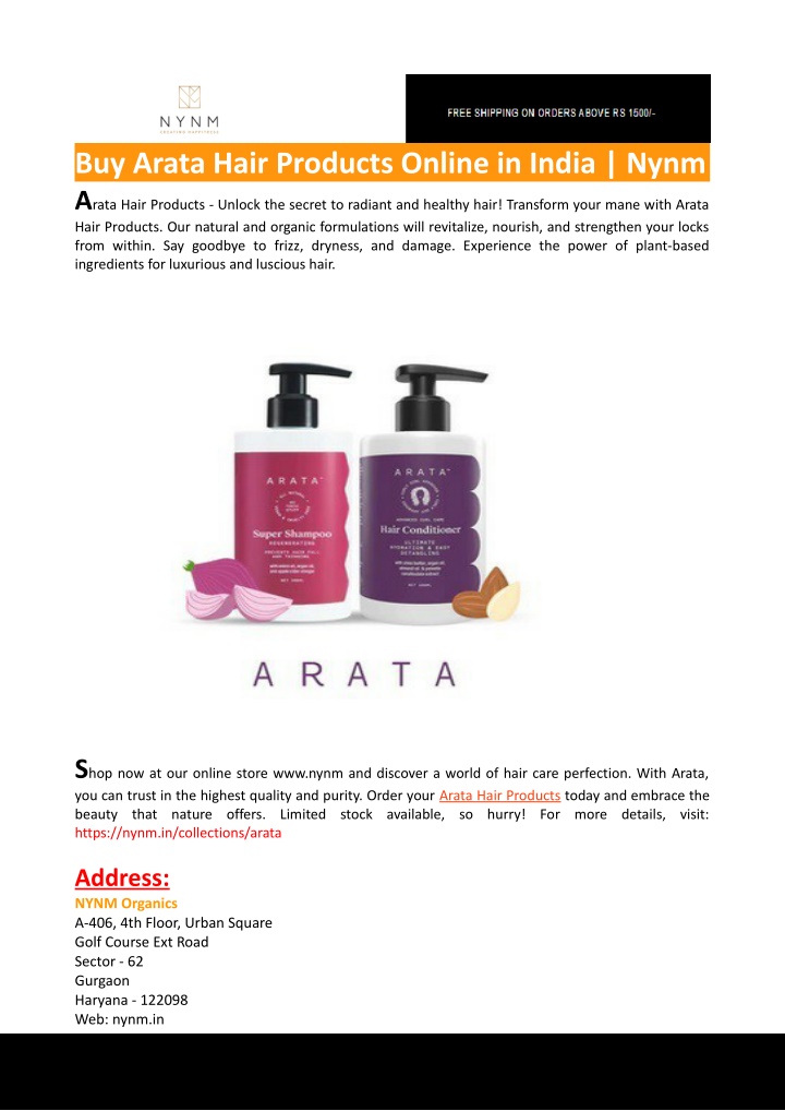 buy arata hair products online in india nynm