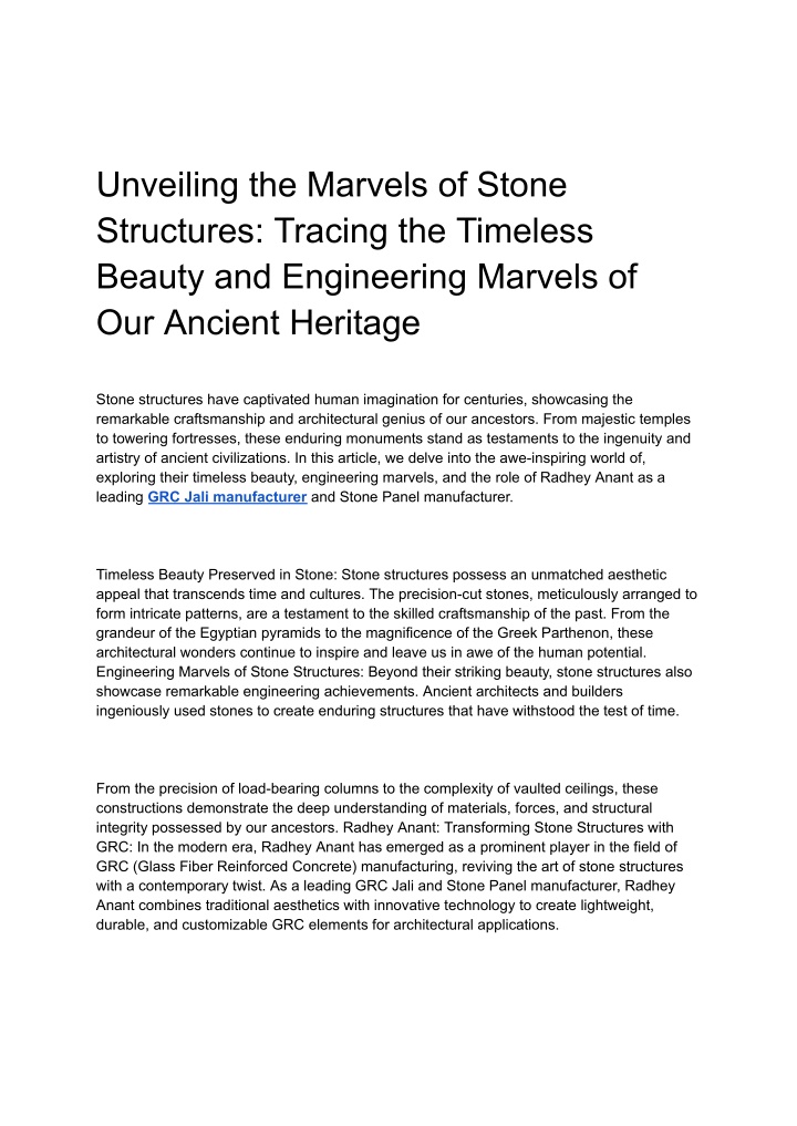 unveiling the marvels of stone structures tracing