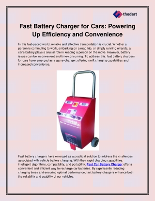Fast Car Battery Charger