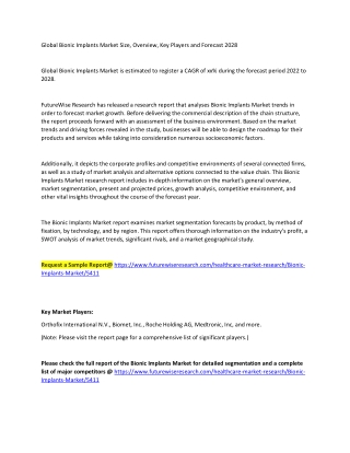 global bionic implants market size overview