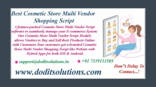 Cosmetic Store Multi Vendor Script - DOD IT SOLUTIONS