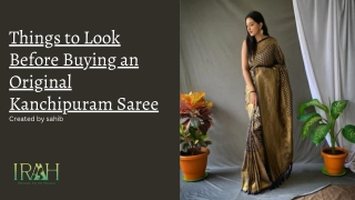 Things to Look Before Buying an Original Kanchipuram Saree