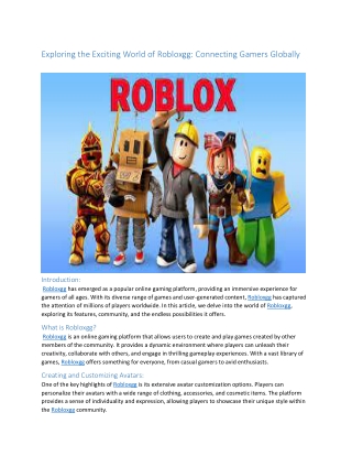 Exploring the Exciting World of Robloxgg