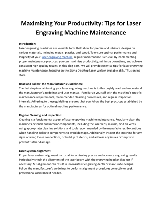 Maximizing Your Productivity_ Tips for Laser Engraving Machine Maintenance