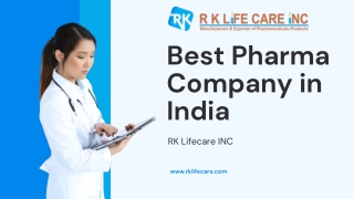 RK Lifecare  Trusted Pharmaceutical Manufacturer