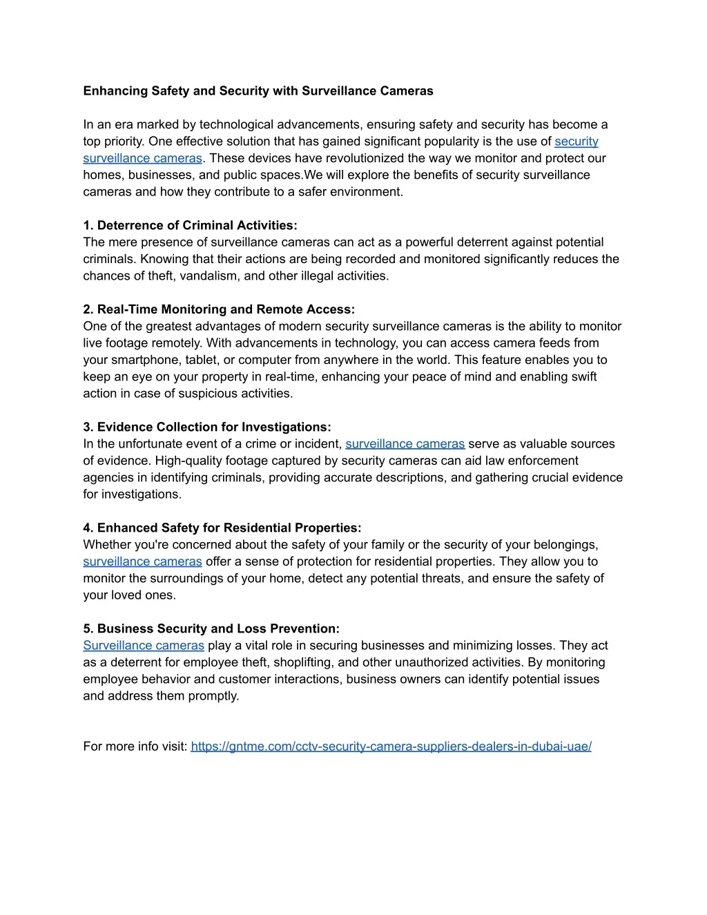 PPT - Enhancing Safety and Security with Surveillance Cameras ...