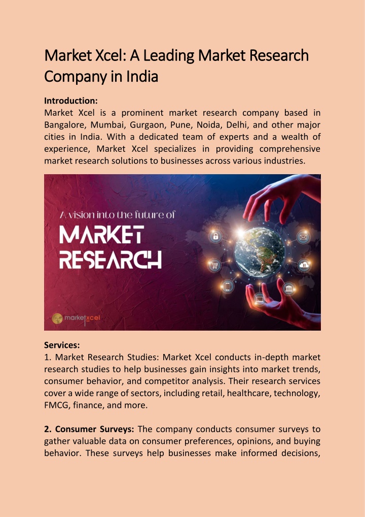market xcel a leading market research market xcel