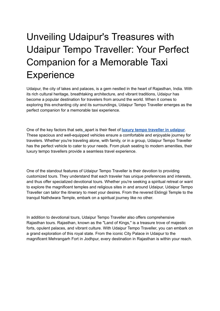 unveiling udaipur s treasures with udaipur tempo