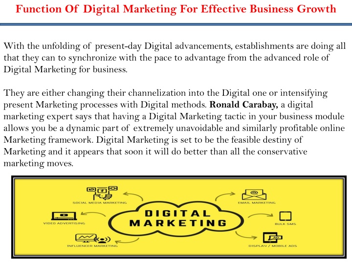 function of digital marketing for effective