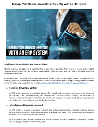 Manage Your Business Inventory Efficiently with an ERP System - SourcePro