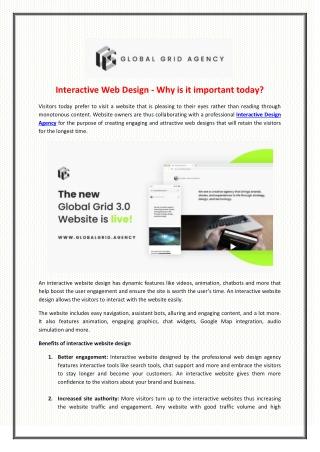 Interactive Web Design - Why is it important today