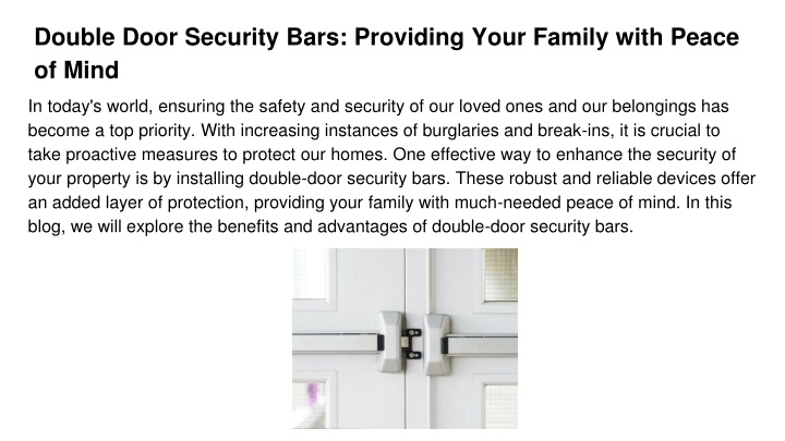 double door security bars providing your family with peace of mind