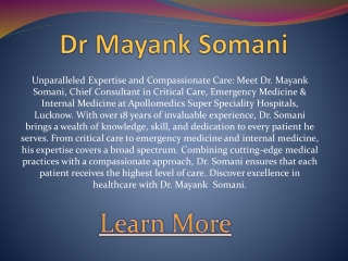 Best Endocrinologist in Lucknow - Dr Mayank Somani