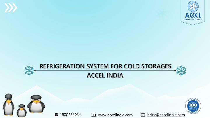 refrigeration system for cold storages