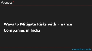 Ways to Mitigate Risks with Finance Companies in India