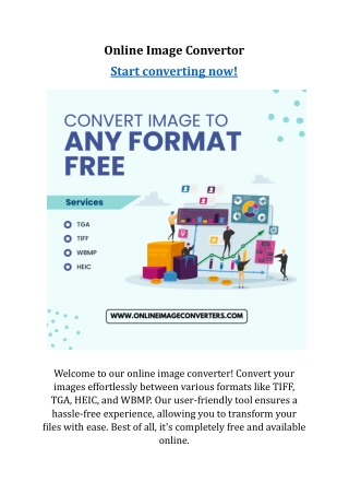 Fast and Reliable Online Image Converter for TGA, HEIC, TIFF, and WBMP Formats
