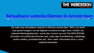 Betaalbare website Diemen in Amsterdam