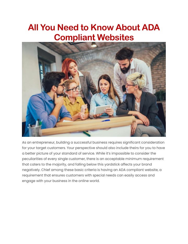 all you need to know about ada compliant websites